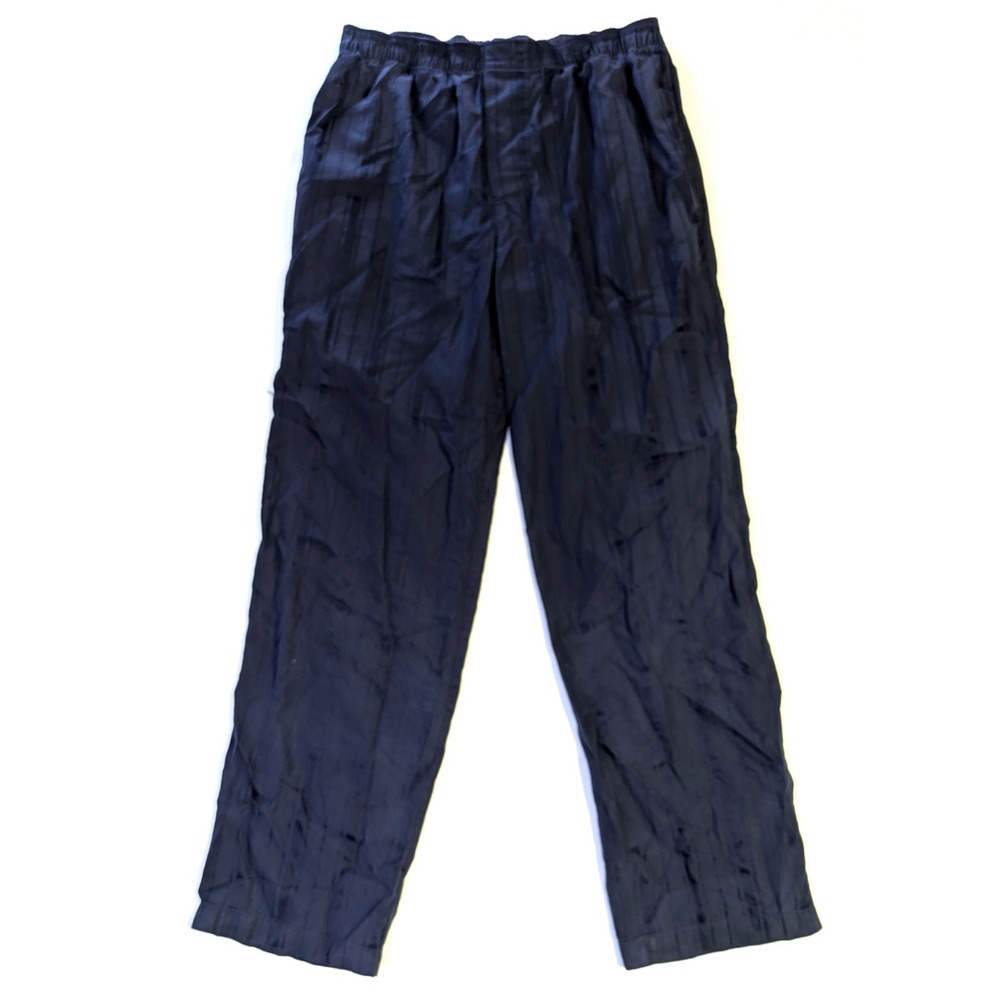 Hugo Boss Mens Navy Blue Tonal Stripe Elastic Waist Lounge Pajama Pants Size M